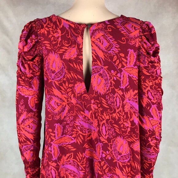 FREE PEOPLE Hello Lover Floral Puffed Sleeve Tunic or Mini Dress NEW XS - Picture 11 of 12